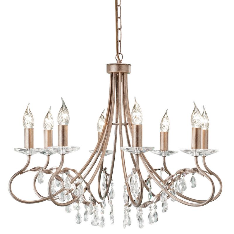 Żyrandol Elstead Christina złoty szkło kryształowe 8 x E14 x 60W IP20 wym: 152,5 x 70 x 70 cm - 1 szt.