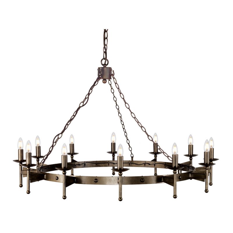 Żyrandol Elstead Cromwell stary brąz  12 x E14 x 60W IP20 wym: 561 x 130 x 130 cm - 1 szt.