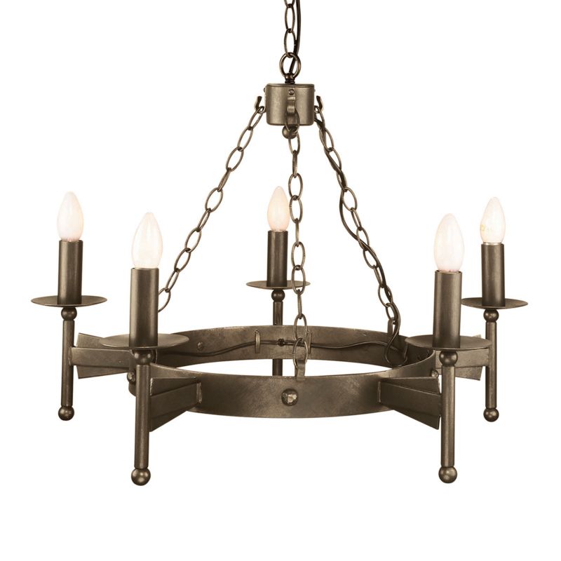 Żyrandol Elstead Cromwell stary brąz  5 x E14 x 60W IP20 wym: 200 x 67 x 67 cm - 1 szt.
