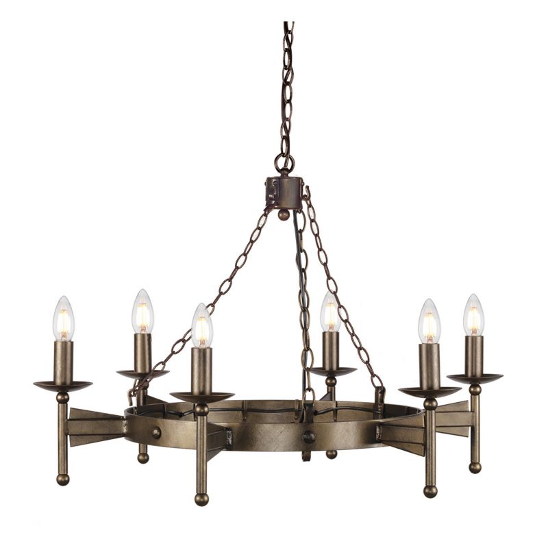 Żyrandol Elstead Cromwell stary brąz  6 x E14 x 60W IP20 wym: 281 x 81 x 81 cm - 1 szt.