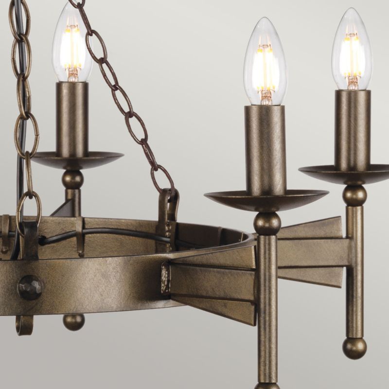 Żyrandol Elstead Cromwell stary brąz  6 x E14 x 60W IP20 wym: 281 x 81 x 81 cm - 1 szt.