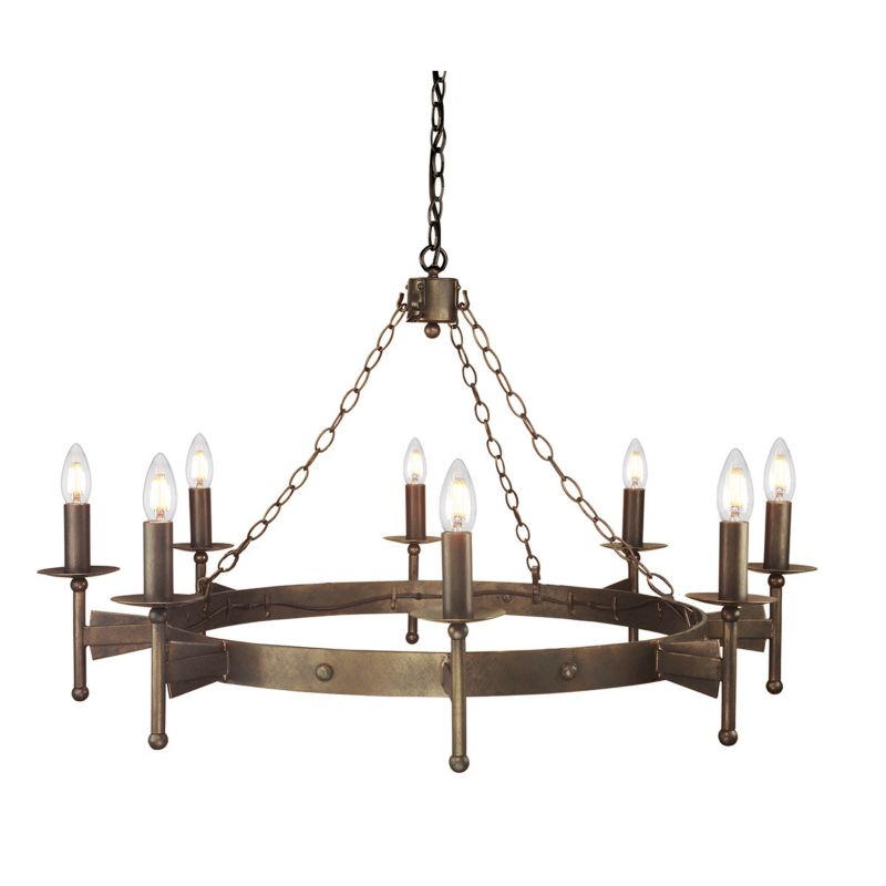 Żyrandol Elstead Cromwell stary brąz  8 x E14 x 60W IP20 wym: 260 x 100 x 100 cm - 1 szt.