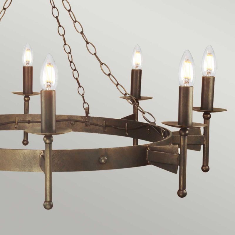 Żyrandol Elstead Cromwell stary brąz  8 x E14 x 60W IP20 wym: 260 x 100 x 100 cm - 1 szt.
