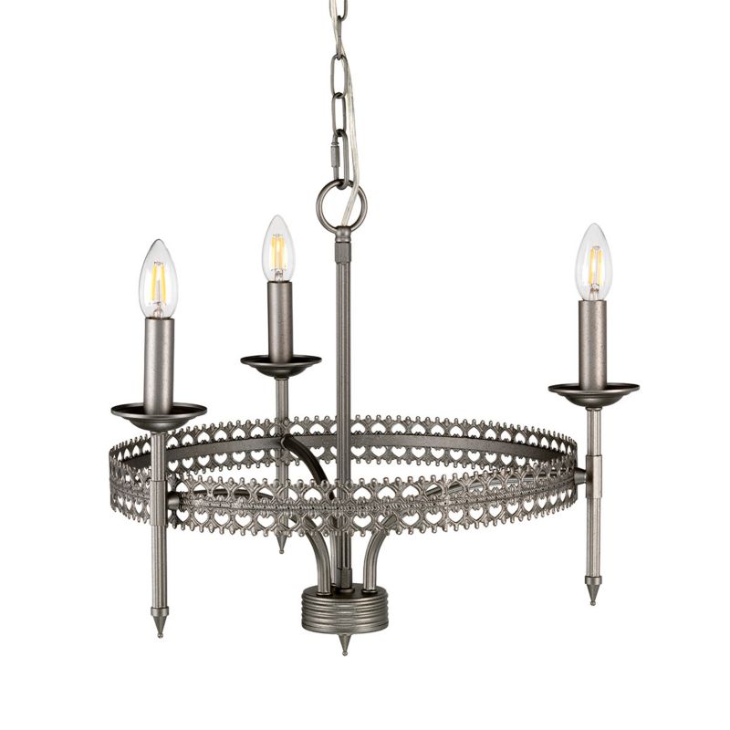 Żyrandol Elstead Crown szaro-rdzawe żelazo  3 x E14 x 60W IP20 wym: 208,3 x 56,2 x 56,2 cm - 1 szt.