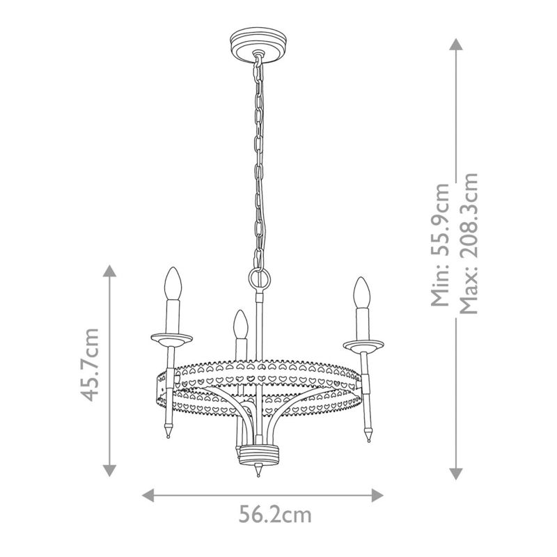 Żyrandol Elstead Crown szaro-rdzawe żelazo  3 x E14 x 60W IP20 wym: 208,3 x 56,2 x 56,2 cm - 1 szt.
