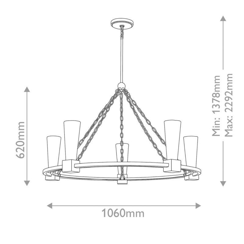 Żyrandol Elstead Kristy przecierane złoto-opalowy  5 x E27 x 40W IP20 wym: 229,2 x 106 x 106 cm - 1 szt.