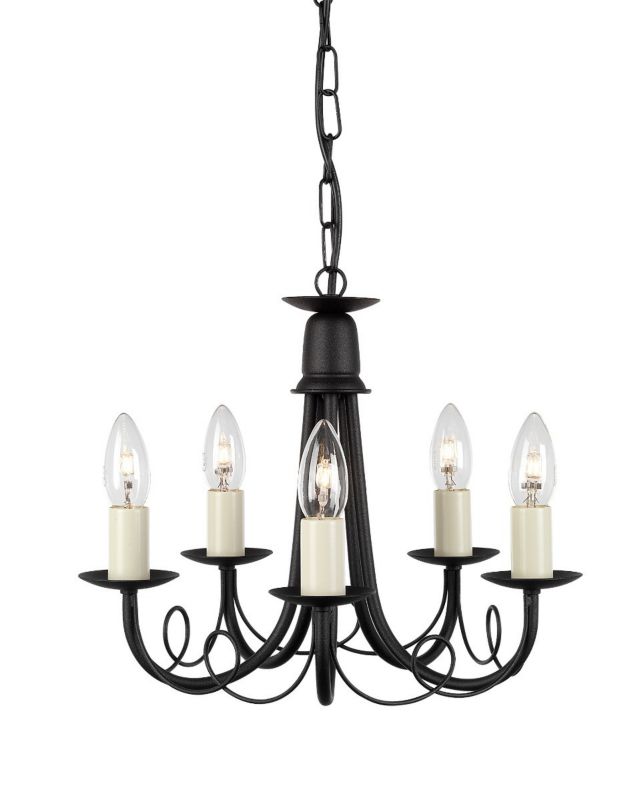Żyrandol Elstead Minster czarny-złota patyna świecznikowy 5 x E14 x 60W IP20 wym: 101 x 37 x 37 cm - 1 szt.