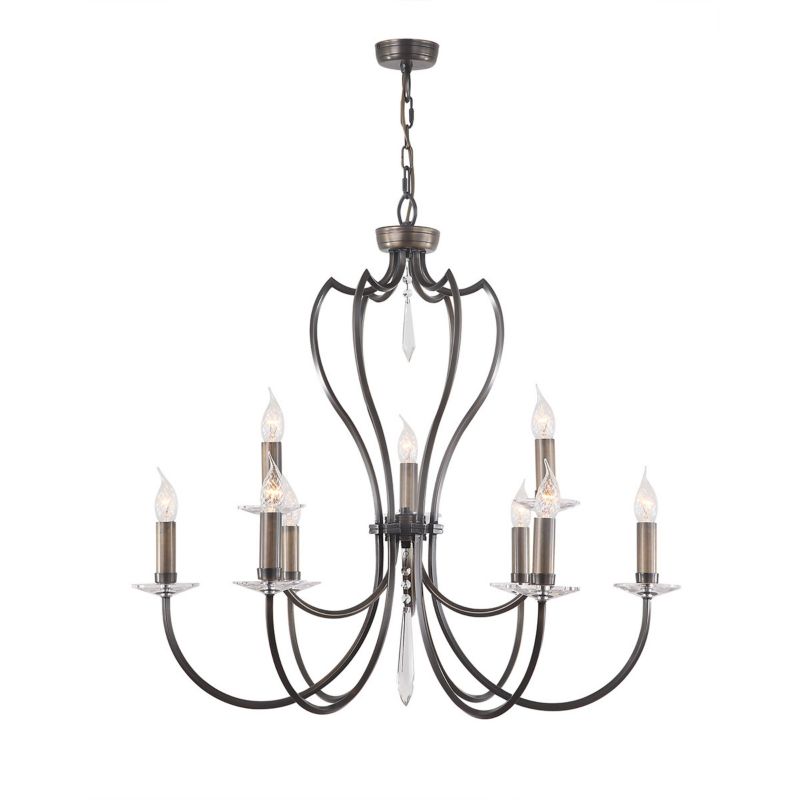 Żyrandol Elstead Pimlico ciemnobrązowy świecznikowy 9 x E14 x 60W IP20 wym: 282 x 86 x 86 cm - 1 szt.