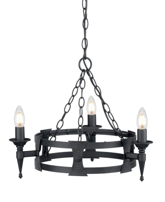 Żyrandol Elstead Saxon czarny  3 x E14 x 60W IP20 wym: 96 x 52 x 52 cm - 1 szt.