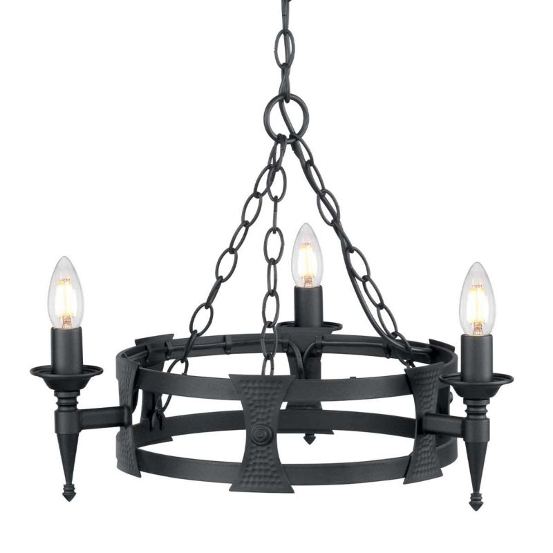 Żyrandol Elstead Saxon czarny  3 x E14 x 60W IP20 wym: 96 x 52 x 52 cm - 1 szt.