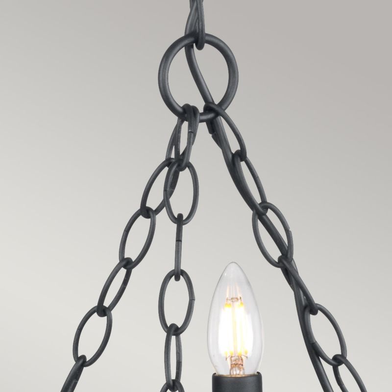 Żyrandol Elstead Saxon czarny  3 x E14 x 60W IP20 wym: 96 x 52 x 52 cm - 1 szt.