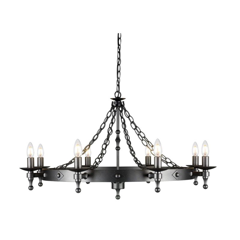 Żyrandol Elstead Warwick grafitowa czerń  8 x E14 x 60W IP20 wym: 252 x 95 x 95 cm - 1 szt.
