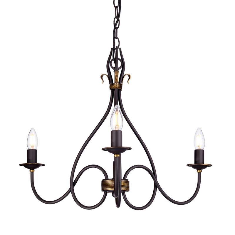 Żyrandol Elstead Windermere rdzawo-złoty  3 x E14 x 60W IP20 wym: 199 x 54,5 x 54,5 cm - 1 szt.