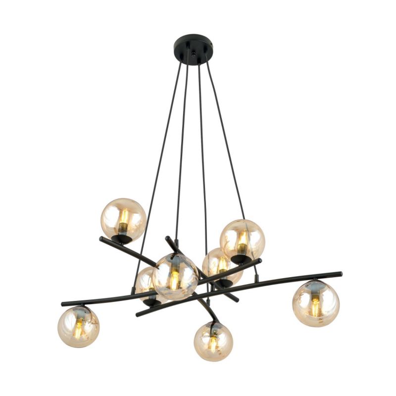 Żyrandol Emibig Essa czarno-miodowy wym: 100 x 100 x 100 cm 8xE14 x 10W 1 szt.