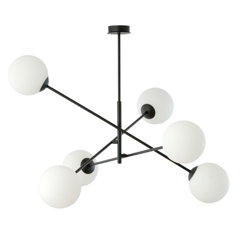 Żyrandol Emibig Linear czarno-biały wym: 51 x 102 cm 6xE14 x 10W 1 szt.