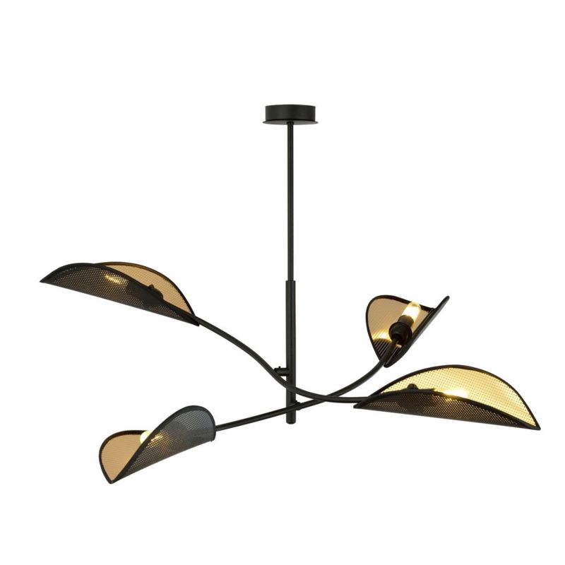 Żyrandol Emibig Lotus czarno-złoty wym: 51 x 102 cm 4xE14 x 10W 1 szt.