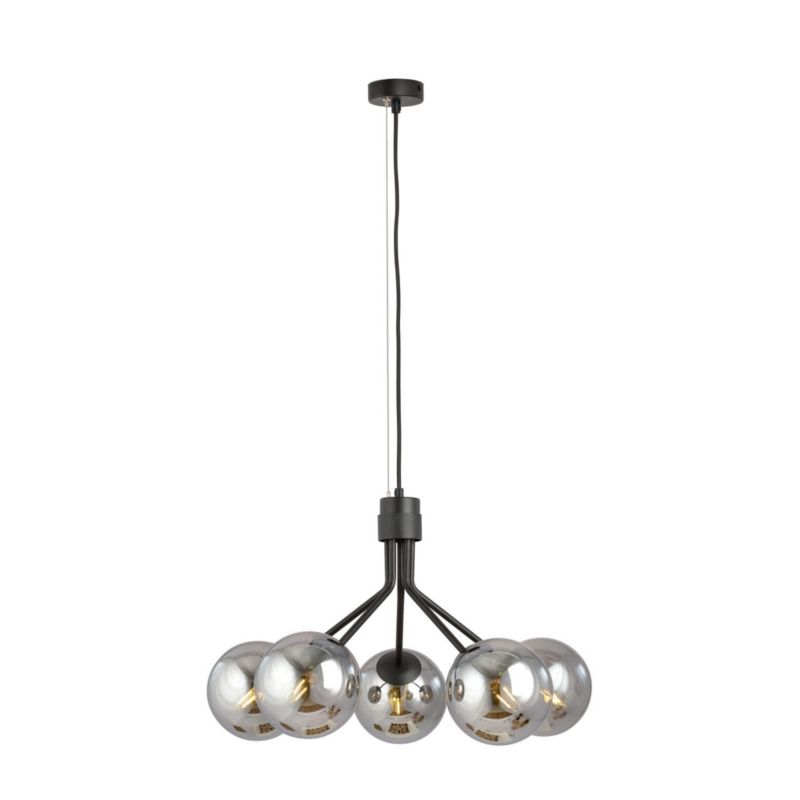 Żyrandol Emibig Nova czarno-srebrny wym: 100 x 57 x 57 cm 5xE14 x 10W 1 szt.