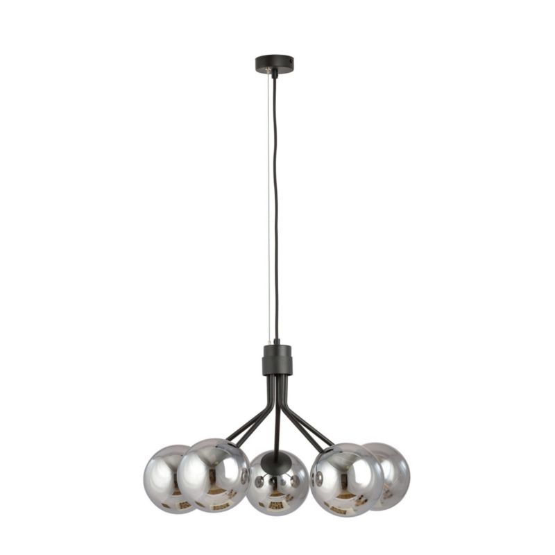 Żyrandol Emibig Nova czarno-srebrny wym: 100 x 57 x 57 cm 5xE14 x 10W 1 szt.