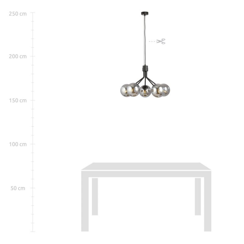 Żyrandol Emibig Nova czarno-srebrny wym: 100 x 57 x 57 cm 5xE14 x 10W 1 szt.