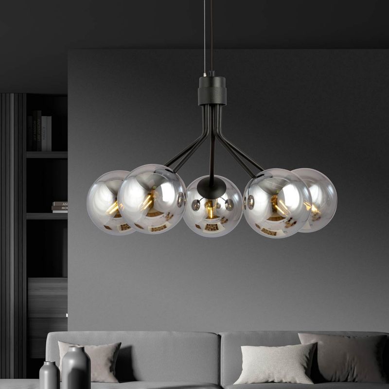 Żyrandol Emibig Nova czarno-srebrny wym: 100 x 57 x 57 cm 5xE14 x 10W 1 szt.
