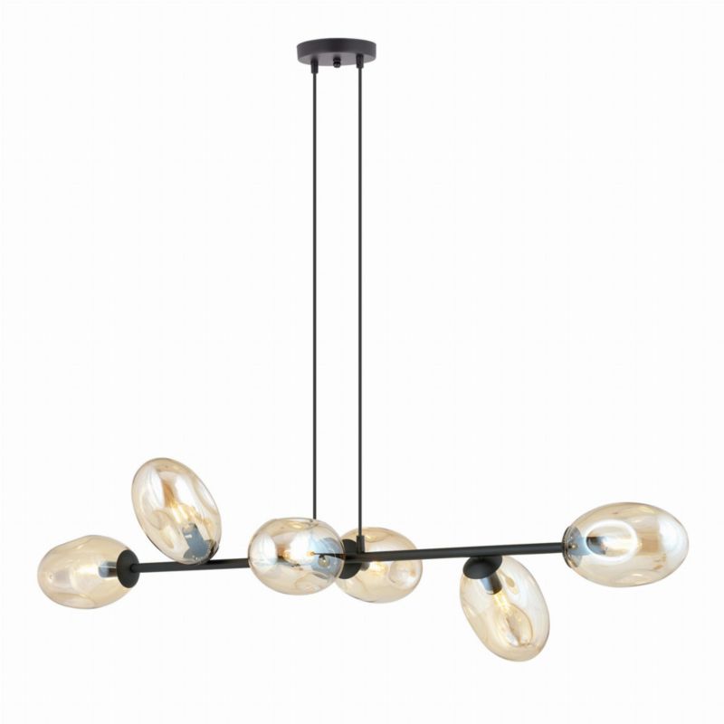 Żyrandol Emibig Pandora 0345 czarno-miodowy 120 cm szerokości 6xE14 x 10W 1 szt.