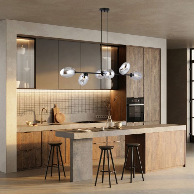 Żyrandol Emibig Pandora czarny-chromowany wym: 100 x 120 cm 6xE14 x 10W 1 szt.