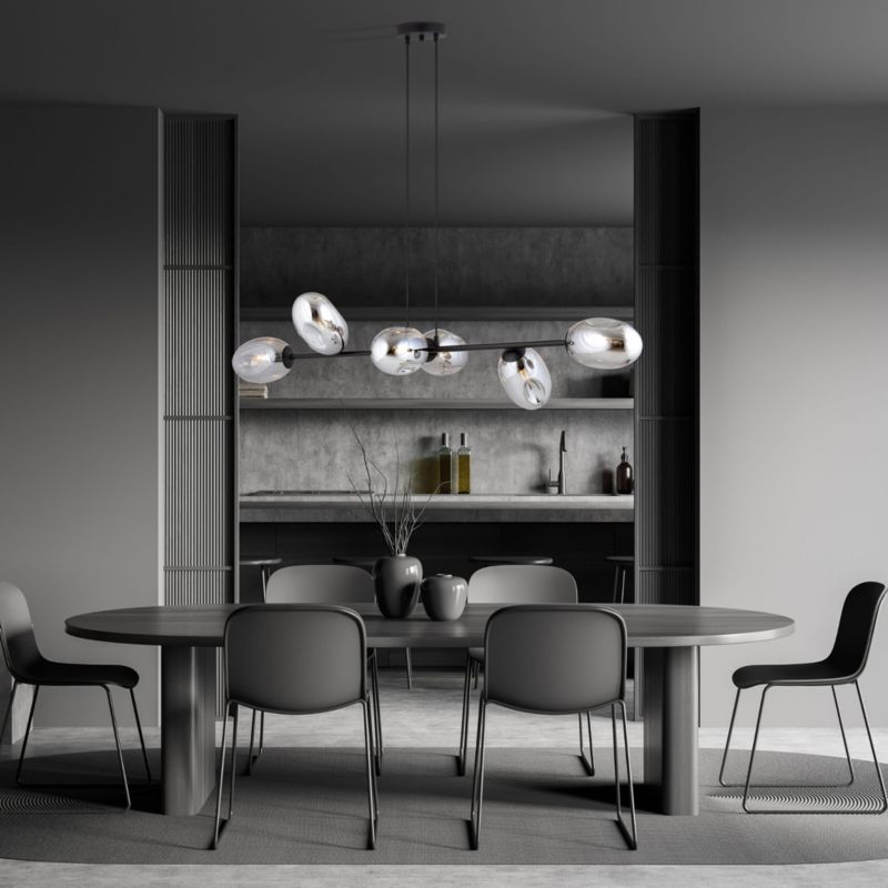 Żyrandol Emibig Pandora czarny-chromowany wym: 100 x 120 cm 6xE14 x 10W 1 szt.