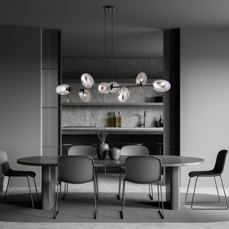 Żyrandol Emibig Pandora czarny-chromowany wym: 100 x 140 cm 8xE14 x 10W 1 szt.
