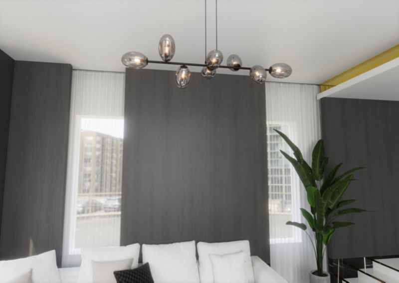 Żyrandol Emibig Pandora czarny-chromowany wym: 100 x 140 cm 8xE14 x 10W 1 szt.