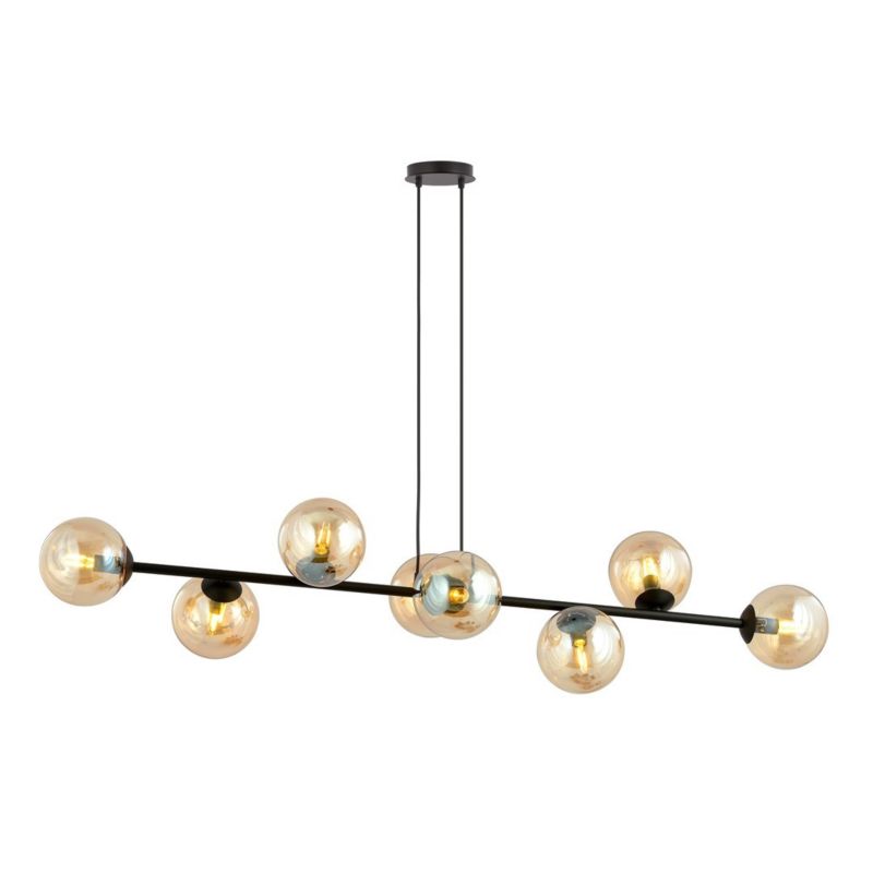 Żyrandol Emibig Rossi 5449 czarno-miodowy 130 cm szerokości 8xE14 x 10W 1 szt.