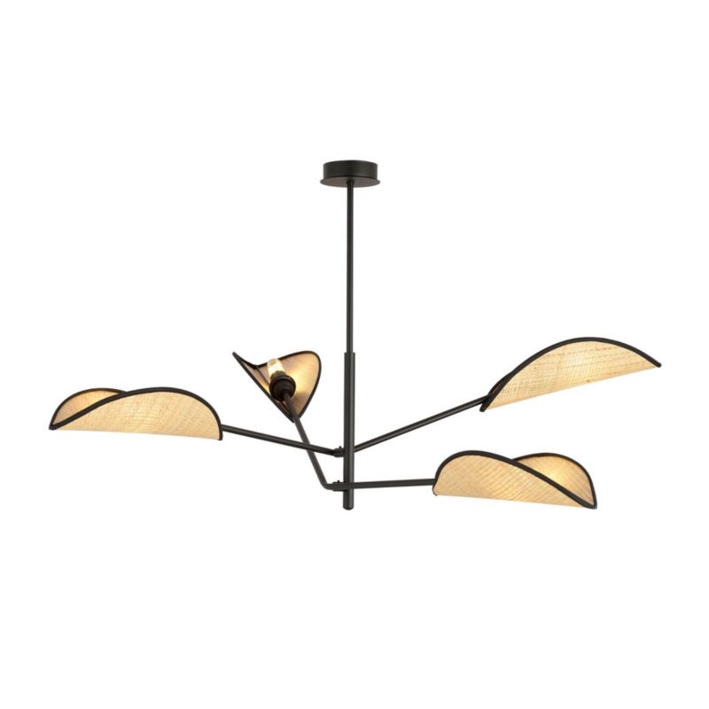 Żyrandol Emibig Vene czarno-brązowy boho do salonu 4xE14 x 10W 1 szt.