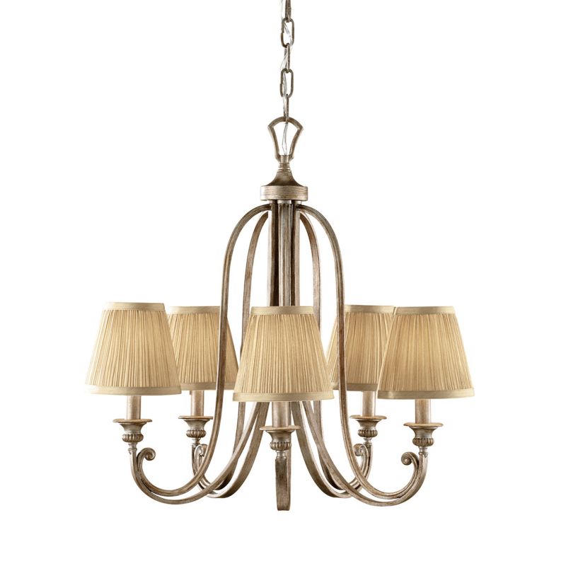 Żyrandol Feiss Abbey kremowo-srebrny  5 x E14 x 40W IP20 wym: 232,2 x 66,7 x 66,7 cm - 1 szt.