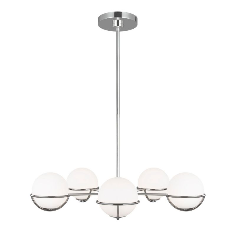 Żyrandol Feiss Apollo polerowany nikiel szklane kule 5 x G9 x 3W IP20 wym: 183,1 x 81,3 x 81,3 cm - 1 szt.