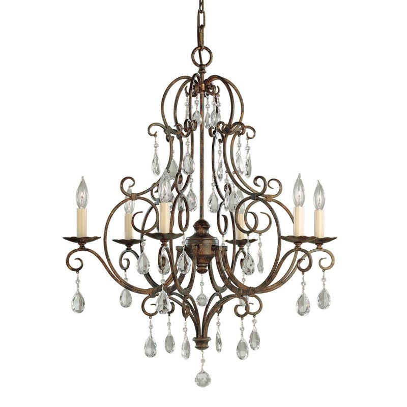 Żyrandol Feiss Chateau kawowy szkło kryształowe 6 x E14 x 60W IP20 wym: 242,9 x 63,8 x 63,8 cm - 1 szt.