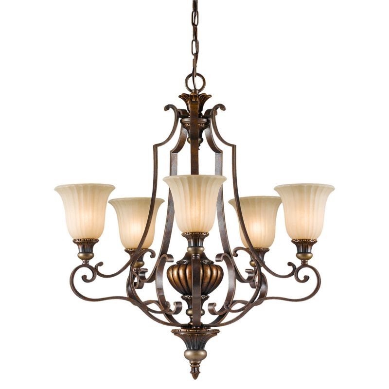Żyrandol Feiss Kelham Hall florenckie złoto-brytyjski brąz  5 x E27 x 60W IP20 wym: 239 x 68,6 x 68,6 cm - 1 szt.