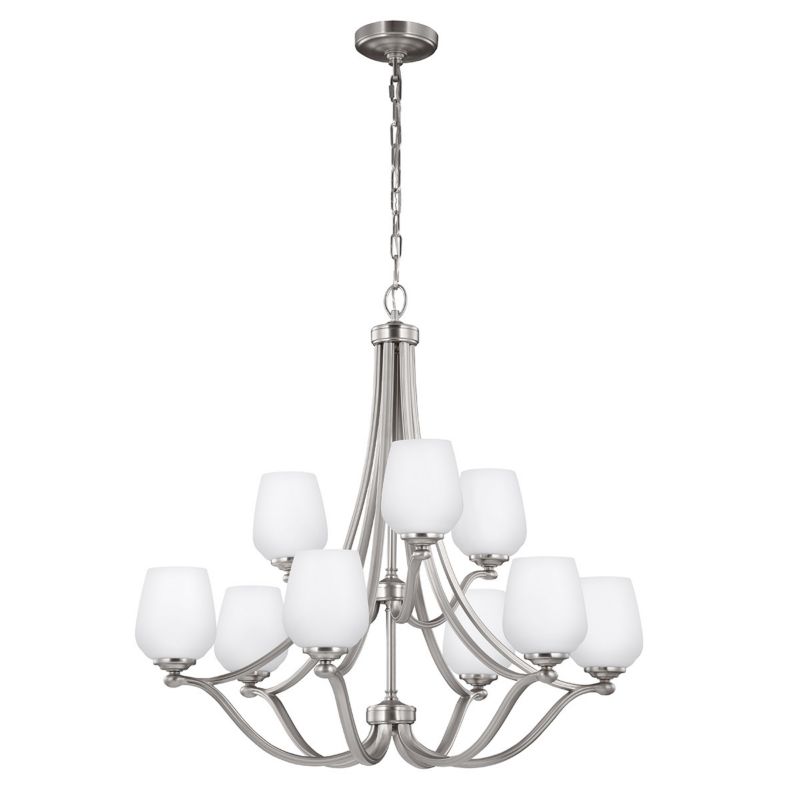 Żyrandol Feiss Vintner satynowy nikiel  9 x E27 x 60W IP20 wym: 310,4 x 81,7 x 81,7 cm - 1 szt.