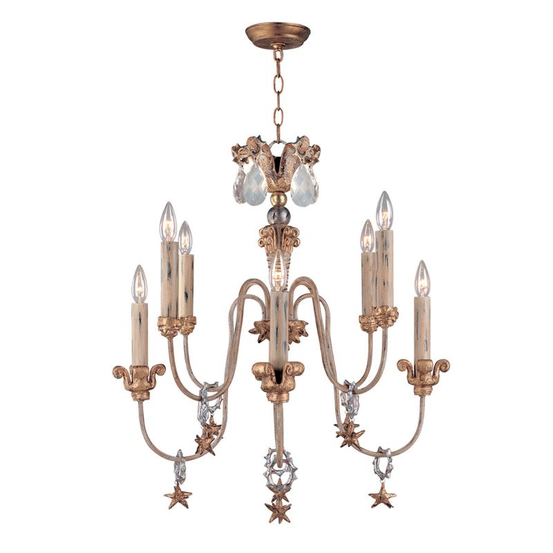 Żyrandol Flambeau Mignon złoto-srebrny  8 x E14 x 60W IP20 wym: 269,9 x 63,5 x 63,5 cm - 1 szt.