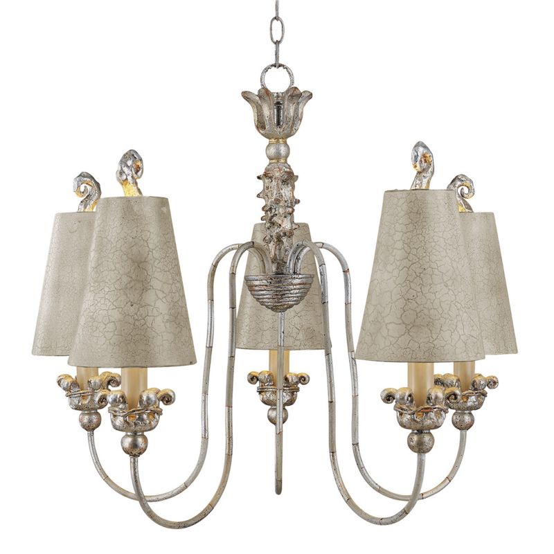 Żyrandol Flambeau Remi srebrno-złoty  5 x E27 x 60W IP20 wym: 248,2 x 83 x 83 cm - 1 szt.