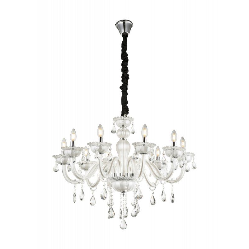 Żyrandol Globo TEEJAY 64118-10 kryształowy 10xE14 biały, metal i szkło, 71 cm 1 szt.