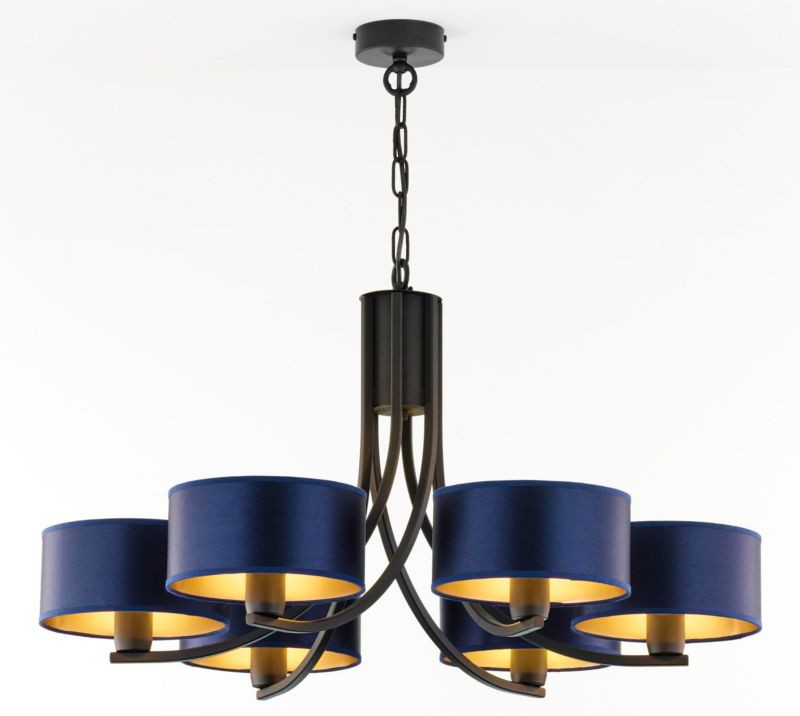 Żyrandol Jupiter ARTHUR czarno-granatowy 6xE27x20W IP20 wym:71x78x78cm - 1 szt.