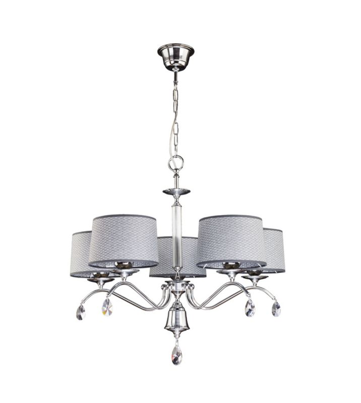 Żyrandol Jupiter EGIDA chromowany szary 5xE27x20W IP20 wym:80x74x74cm - 1 szt.
