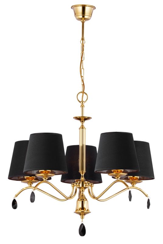 Żyrandol Jupiter EGIDA złoto-czarny 5xE27x20W IP20 wym:80x74x74cm - 1 szt.