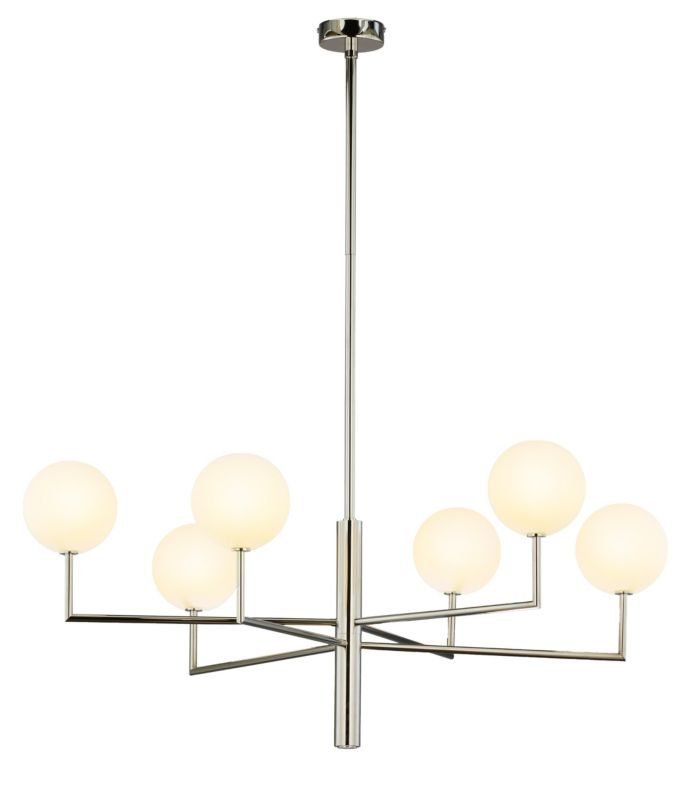 Żyrandol Jupiter FEME nikiel-biały 6xG9x15W IP20 wym:110x104x104cm - 1 szt.