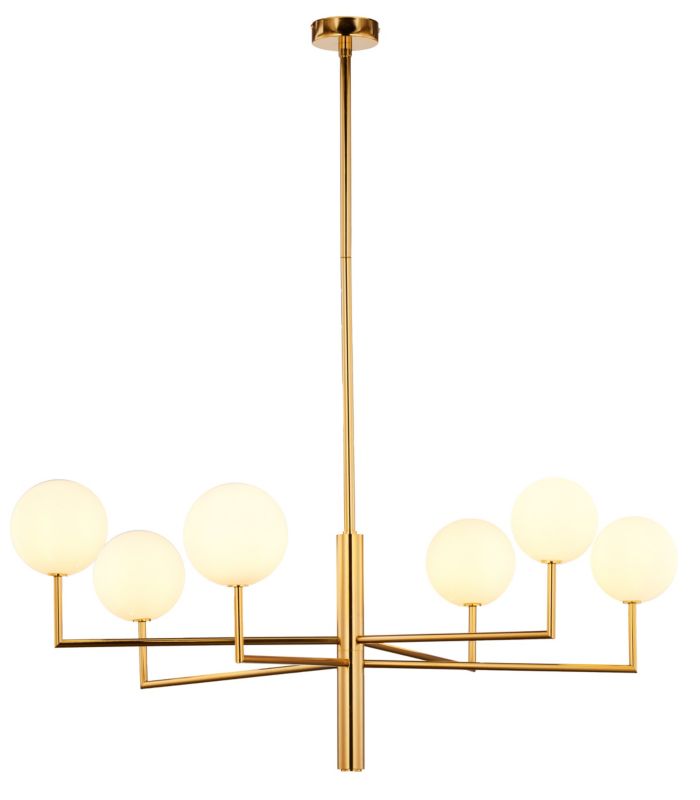 Żyrandol Jupiter FEME złoto-biały 6xG9x15W IP20 wym:110x104x104cm - 1 szt.