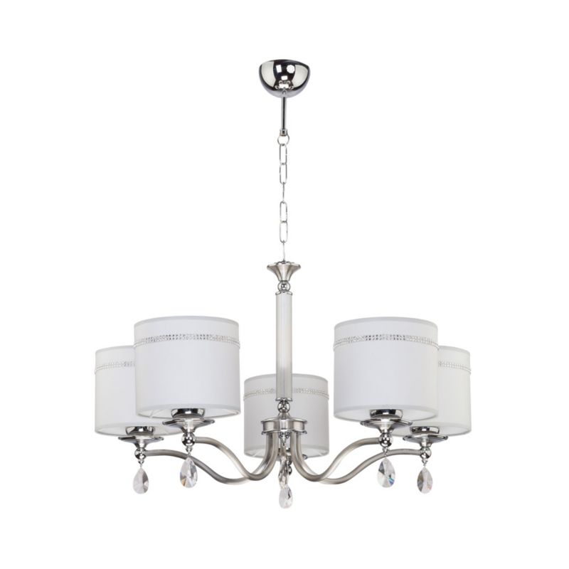 Żyrandol Jupiter JULIA II srebrno-biały 5xE27x20W IP20 wym:75x76x76cm - 1 szt.