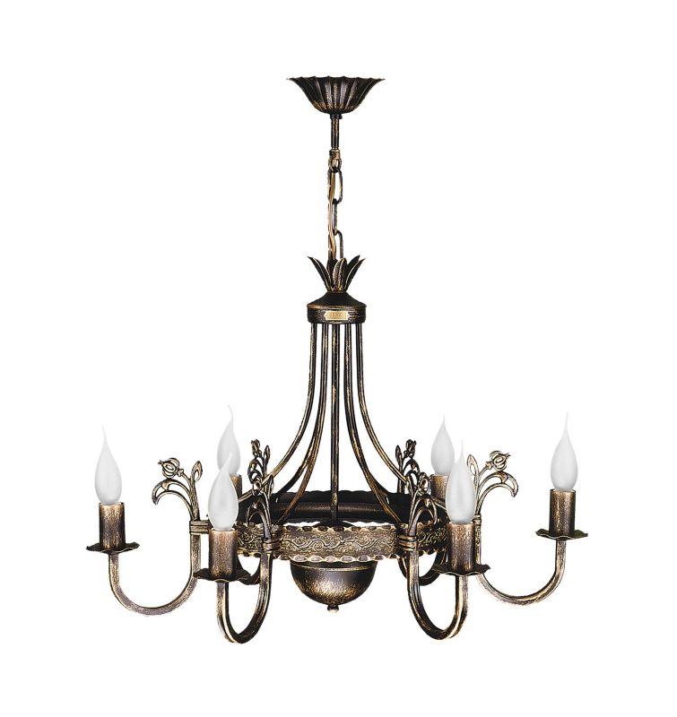 Żyrandol Jupiter KORONA brąz patyna 6xE14x15W IP20 wym:68x62x62cm - 1 szt.