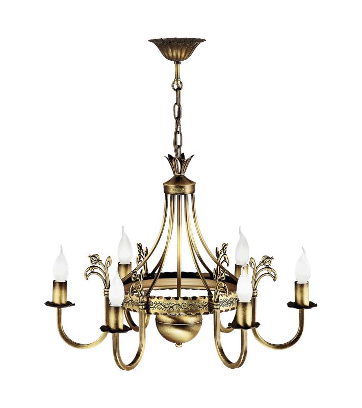 Żyrandol Jupiter KORONA mosiądz 6xE14x15W IP20 wym:68x62x62cm - 1 szt.