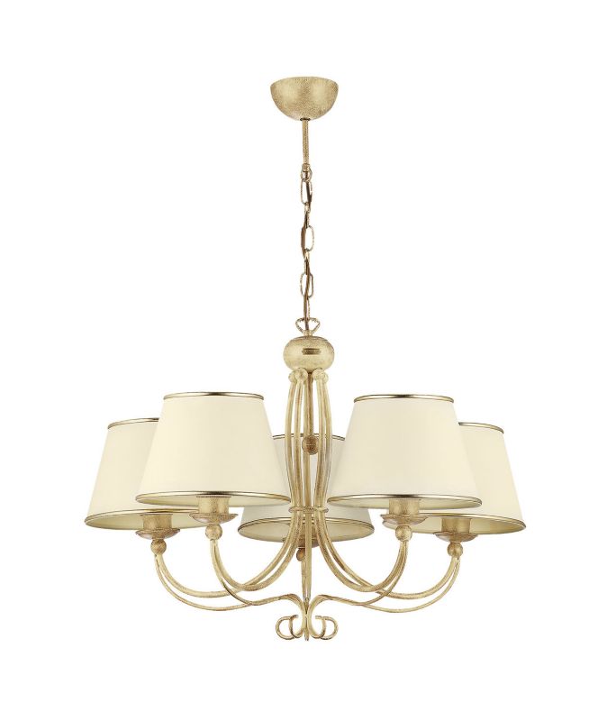 Żyrandol Jupiter LAURA ecru 5xE27x20W IP20 wym:63x67x67cm - 1 szt.
