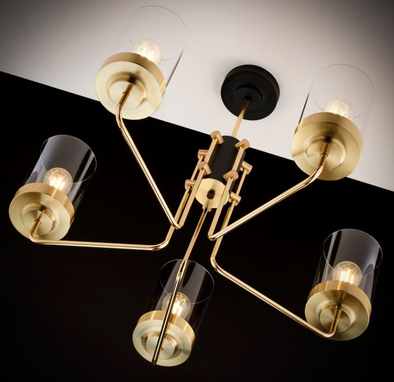 Żyrandol Jupiter RAMIREZ czarno-złoty 5xE27x20W IP20 wym:64x70x70cm - 1 szt.