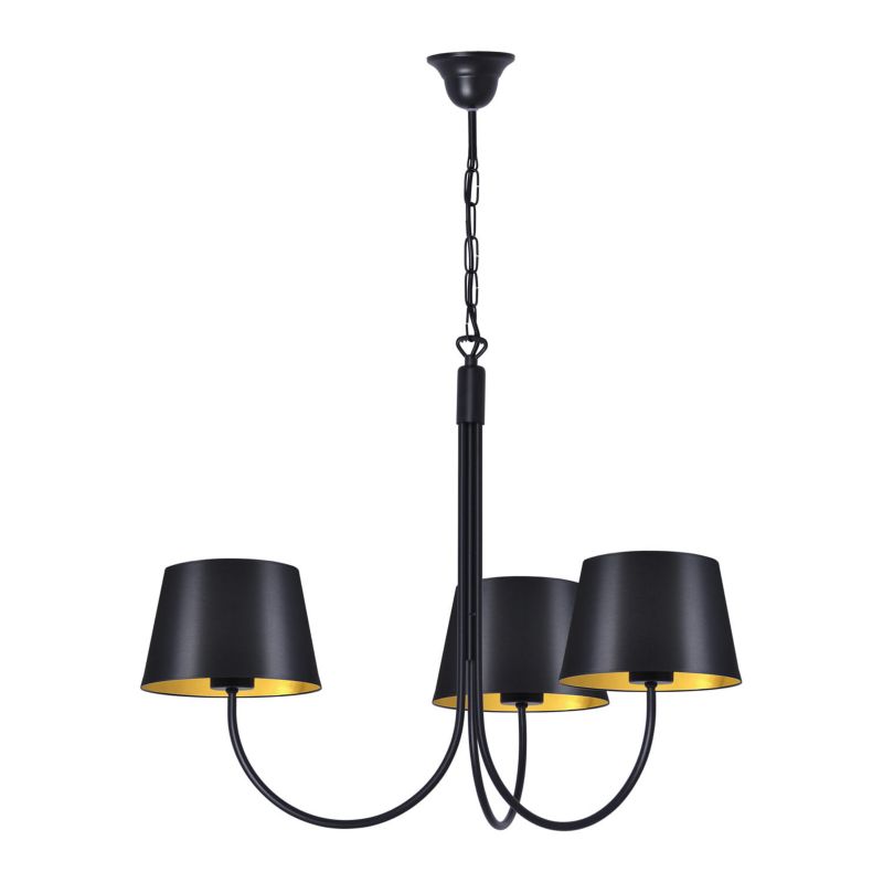 Żyrandol Kaja Sasto czarno-złoty wym: 85 x 65 x 65 cm 3xE27 x 40W 1 szt.